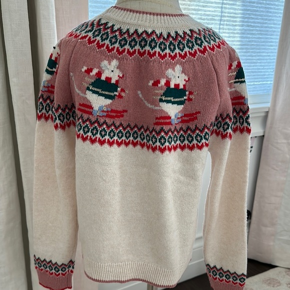 Cozy Pink and Cream Sweater with Festive Design - Picture 2 of 4